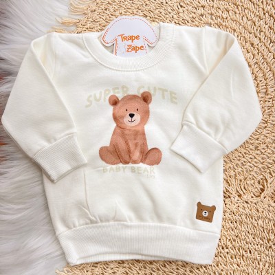 Conj. Casaco Super Cute Baby Bear e Calça - Off White